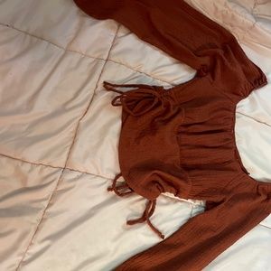 Dark orange crop top